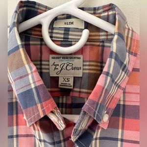 JCREW Slim lightweight Secret Wash cotton poplin shirt in plaid, X-SMALL